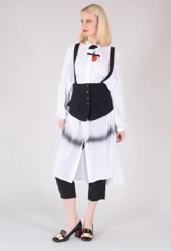 Longline Shirt Dress in White