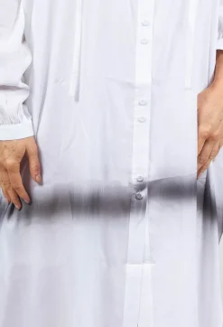 Longline Shirt Dress in White