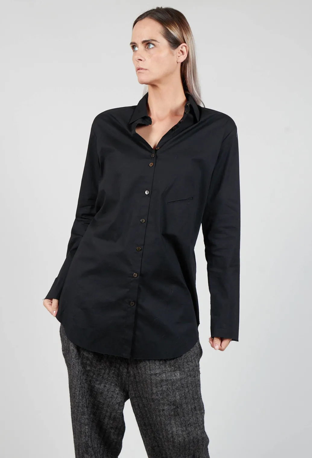 Longline Shirt in Black