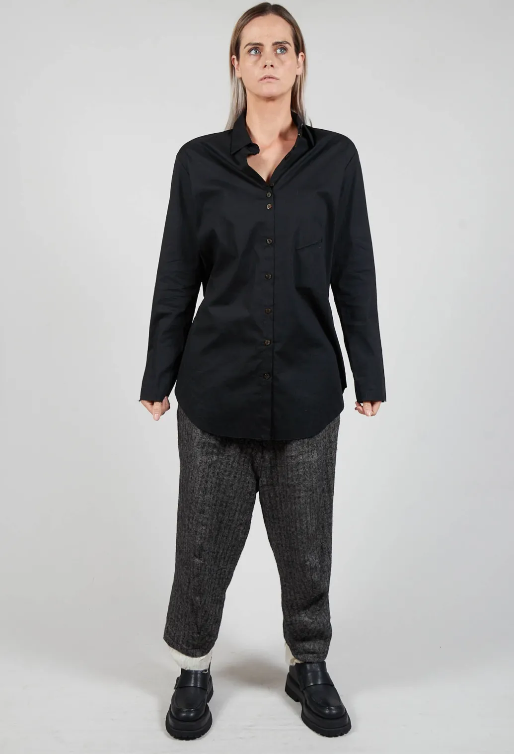 Longline Shirt in Black