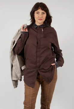 Longline Shirt in Dark Brown