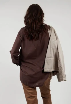 Longline Shirt in Dark Brown