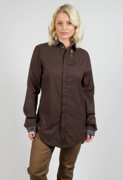 Longline Shirt in Dark Brown