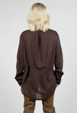 Longline Shirt in Dark Brown