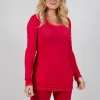 Longline Slim Top in Cardinal Cloud