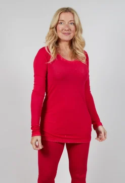 Longline Slim Top in Cardinal Cloud