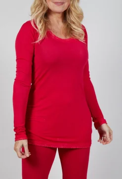 Longline Slim Top in Cardinal Cloud