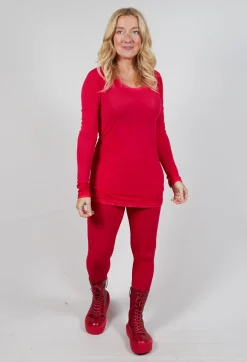 Longline Slim Top in Cardinal Cloud