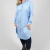 Longline Stripe Shirt in Blue
