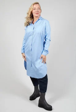 Longline Stripe Shirt in Blue