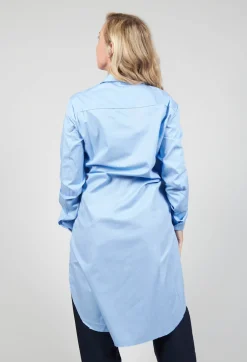 Longline Stripe Shirt in Blue