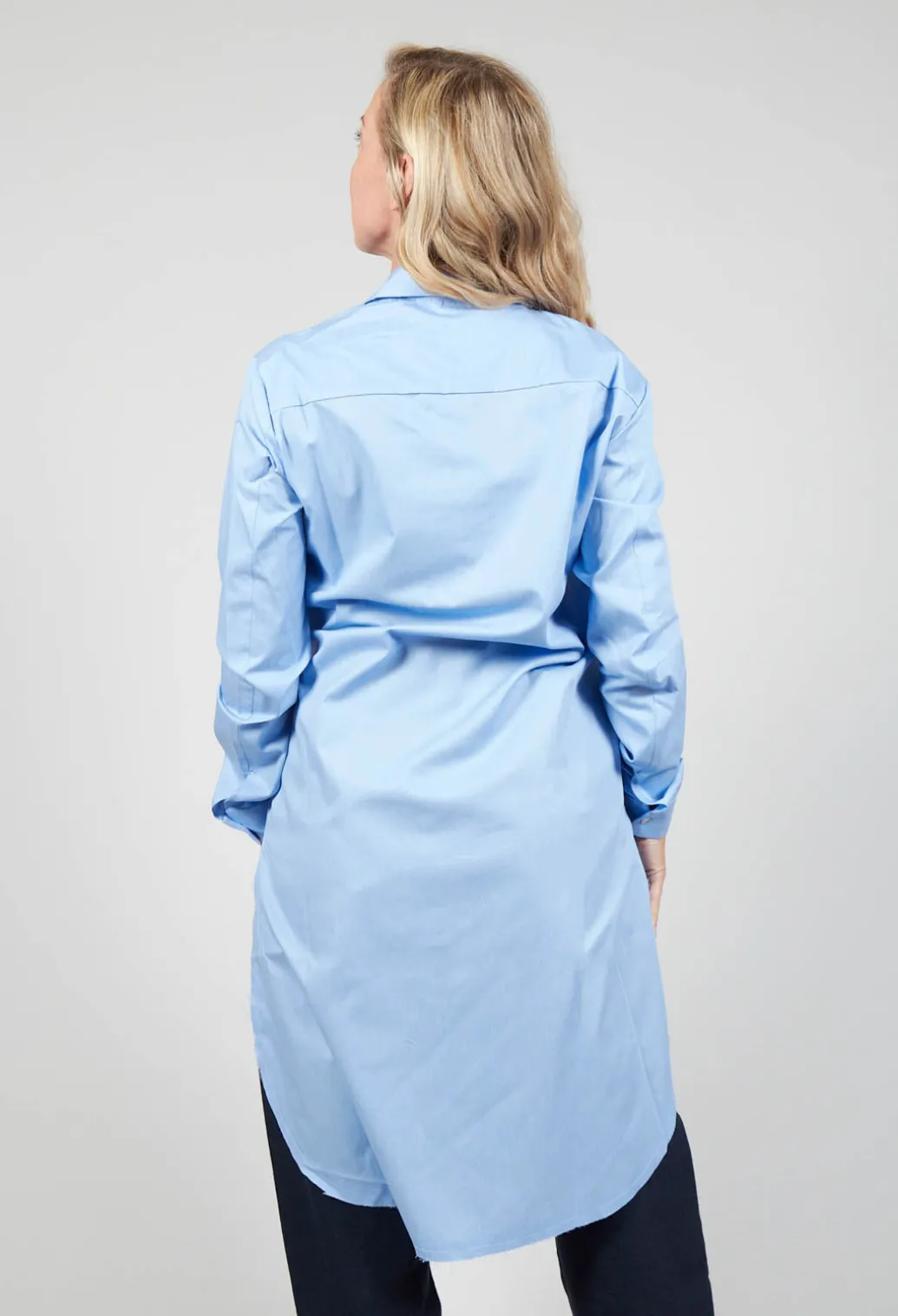 Longline Stripe Shirt in Blue