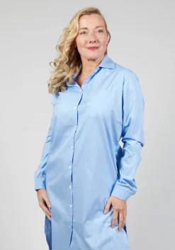 Longline Stripe Shirt in Blue