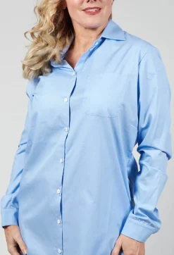 Longline Stripe Shirt in Blue