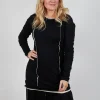 Longline Top in Black Bone