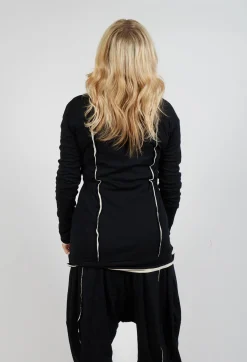 Longline Top in Black Bone
