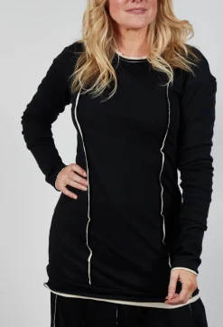 Longline Top in Black Bone