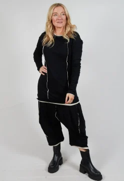 Longline Top in Black Bone