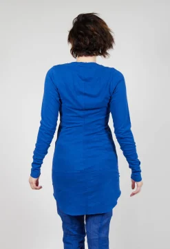 Longline Top with Rounded Hem in Royal