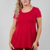 Longline T-Shirt in Chili