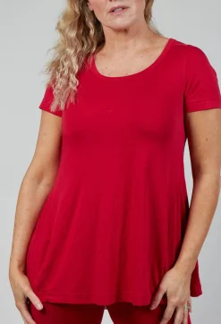 Longline T-Shirt in Chili