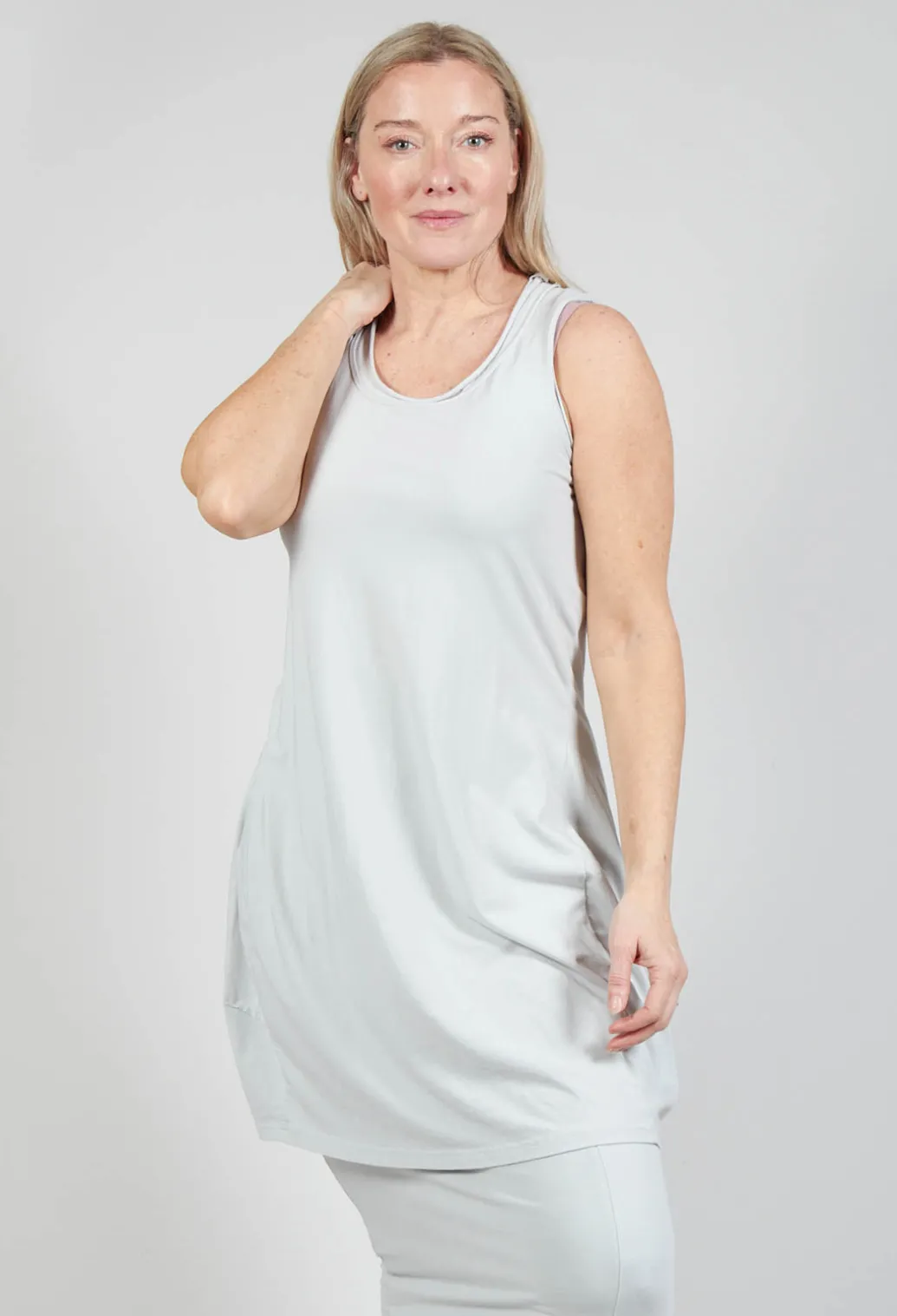 Longline Vest Top in Grey
