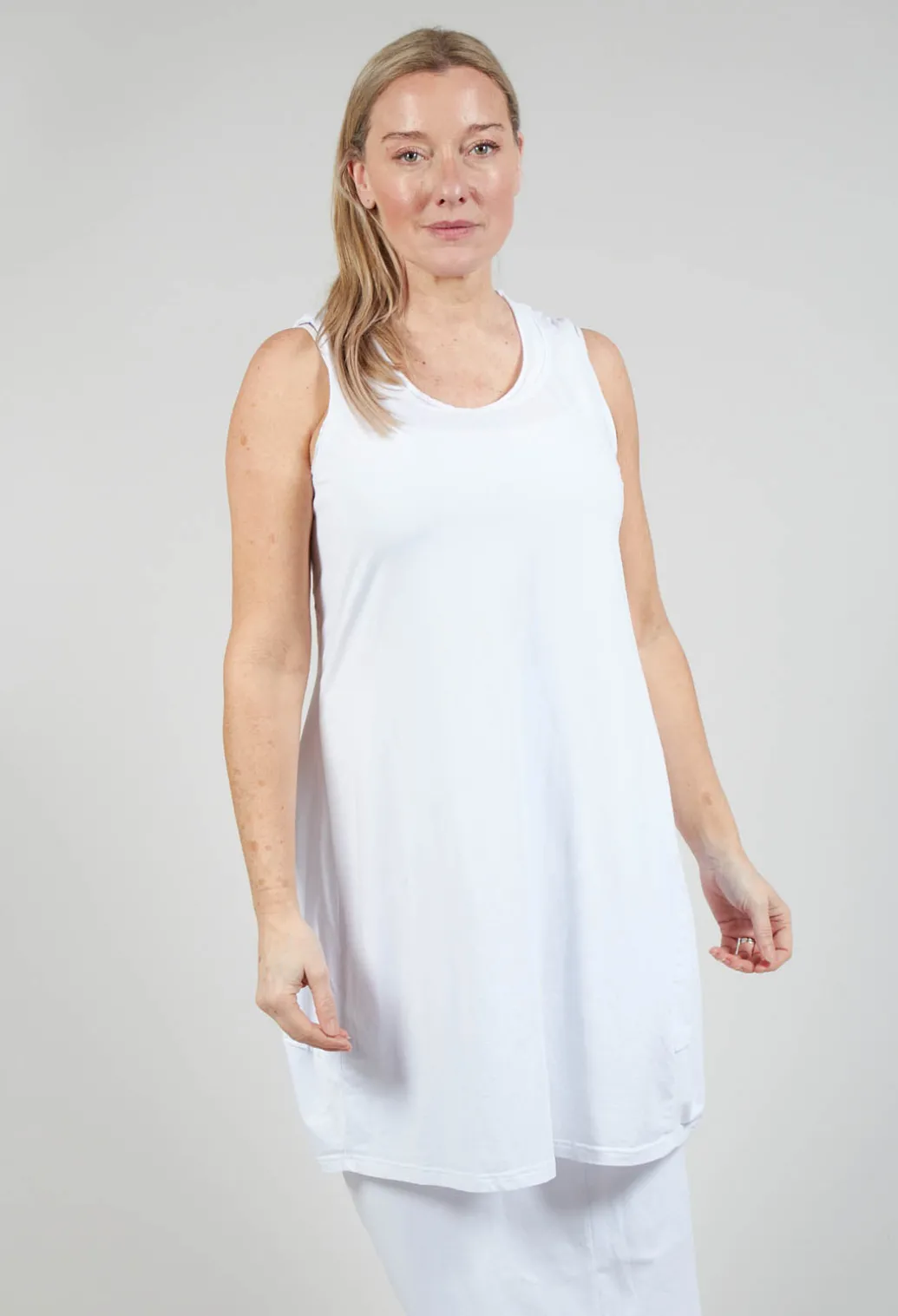 Longline Vest Top in White