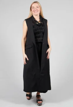 Longline Waistcoat in Black