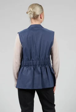 Longline Waistcoat in Midnight Blue