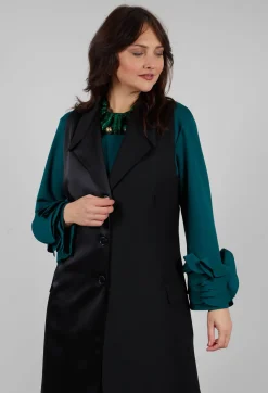 Longline Waistcoat in Nero