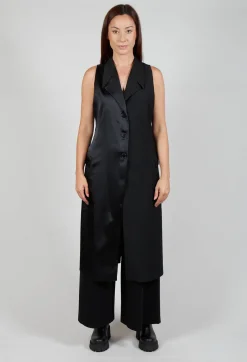 Longline Waistcoat in Nero