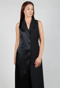 Longline Waistcoat in Nero