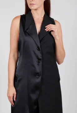 Longline Waistcoat in Nero