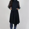Longline Zip up Jacket in Dark Blue