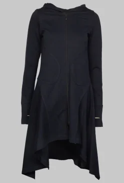 Longline Zip up Jacket in Dark Blue