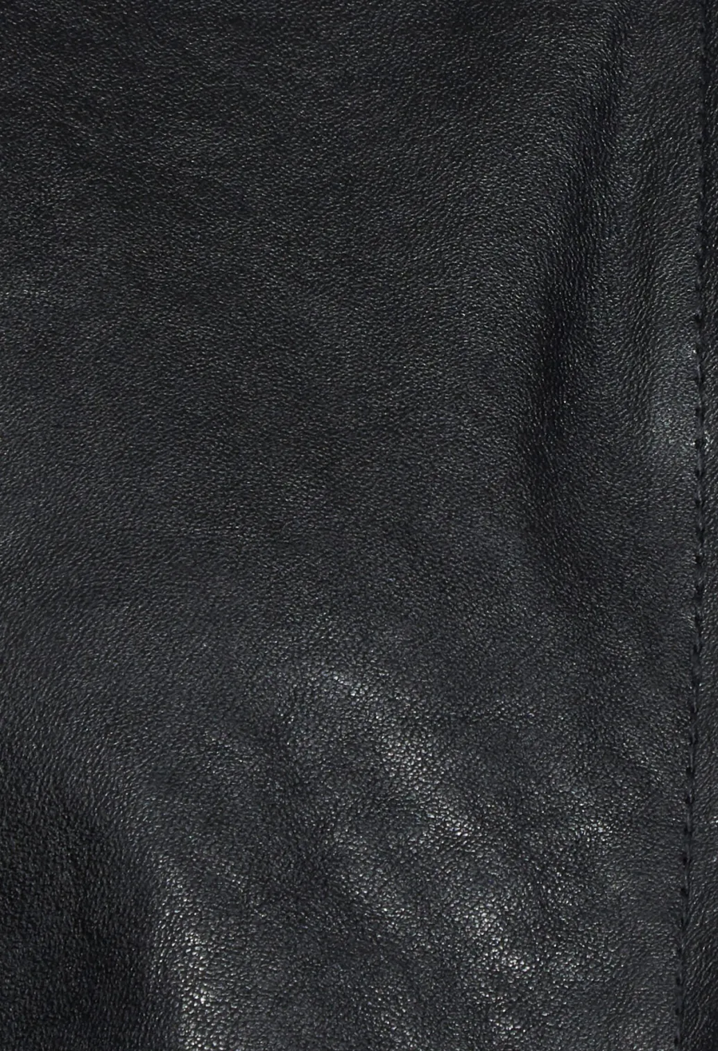 Longline Zip Up Leather Jacket in Black