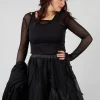 Longsleeve Overlay Top in Black