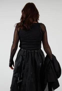 Longsleeve Overlay Top in Black