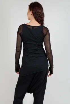 Longsleeve Overlay Top in Black