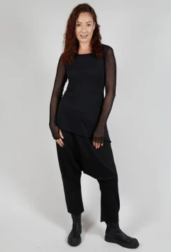 Longsleeve Overlay Top in Black