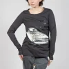 Longsleeve Top in Asteroid Print