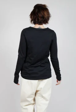 Longsleeve Top in Black Print