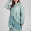 Longsleeved Hoodie Tunic in  Pale Turquoise
