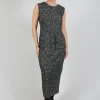 Lonk Dress in Black with White