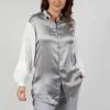 Loose Fit Shirt with Contrasting Arms In White and Grey