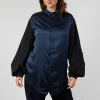 Loose Fit Shirt with Contrasting Arms In Black and Navy