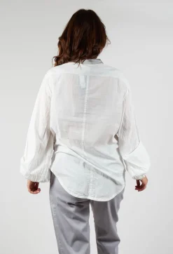 Loose Fit Shirt with Contrasting Arms In White and Grey