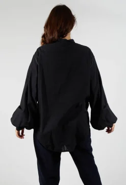 Loose Fit Shirt with Contrasting Arms In Black and Navy