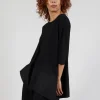 Loose Jersey Top in Black