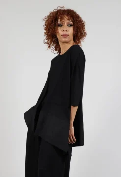 Loose Jersey Top in Black